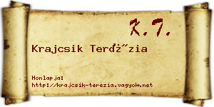 Krajcsik Terézia névjegykártya
