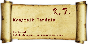 Krajcsik Terézia névjegykártya